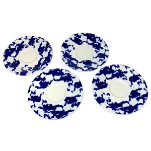 NWOT • Paolo Navone • Blu Sponge Collection • 4 Saucer Appetizer Dessert Plates